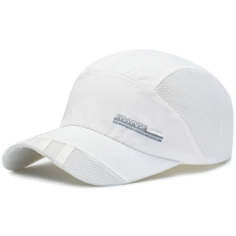 Cappellino sportivo in rete traspirante, bianco