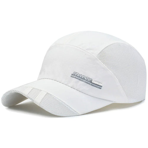Cappellino sportivo in rete traspirante, bianco
