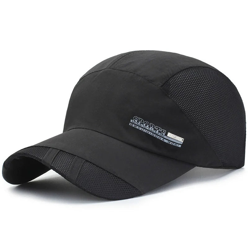 Cappellino sportivo in rete traspirante, nero