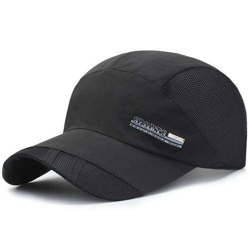 Cappellino sportivo in rete traspirante, nero
