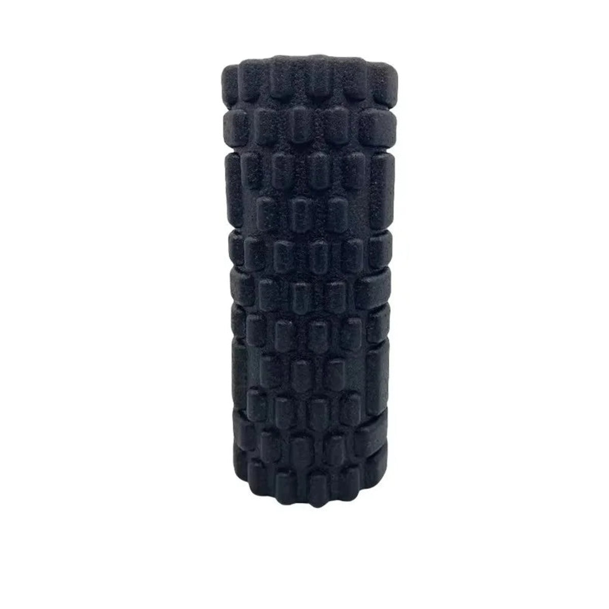 Foam roller cilindrico nero da 33 cm con superficie a rilievi